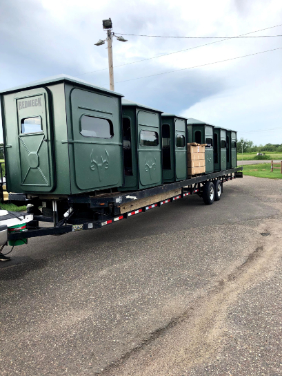 Redneck blinds on trailer for transport